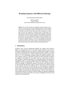 Breaking Symmetry with Different Orderings