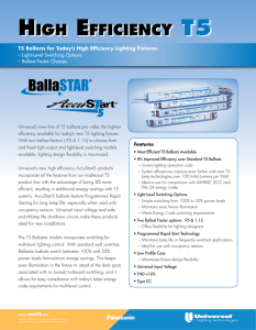 T5 Ballasts for Today`s High Efficiency Lighting Fixtures