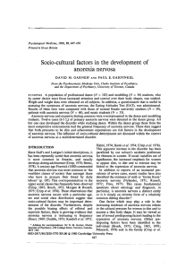 Socio-cultural factors in the development of anorexia nervosa