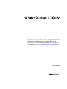 vCenter Solution 1.0 Guide - OpenTopic