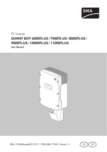 PV Inverter SUNNY BOY 6000TL‑US ⁄ 7000TL‑US