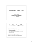 Knowledge of Logical Truth Knowledge of Logical Truth
