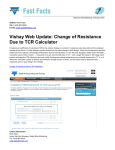 Vishay Web Update: Change of Resistance Due to TCR Calculator