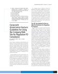 Guidelines for Using the Company Web Site for Regulation FD
