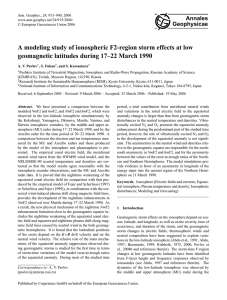 A modeling study of ionospheric F2