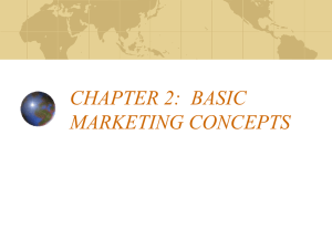 chapter 2: basic marketing concepts i. marketing concepts