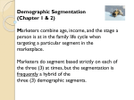 Demographic Segmentation It is difficult to segment based solely on