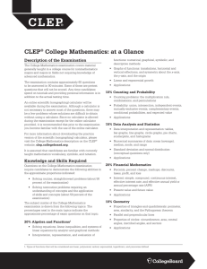 CLEP® College Mathematics: at a Glance