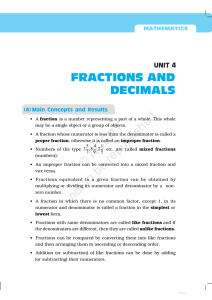 Fractions and Decimals