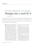 Gynaecological oncology: Hungary has a word for it