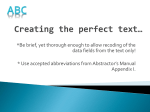 Creating the Perfect Text