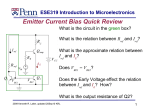 Emitter Current Bias Quick Review