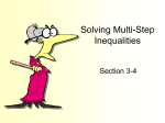 Solving Multi-Step Inequalities - peacock