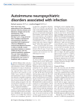Autoimmune neuropsychiatric disorders associated with infection