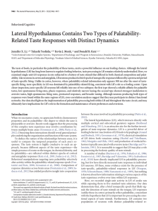 Lateral Hypothalamus Contains Two Types of Palatability