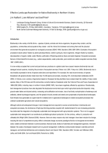 Effective Landscape Restoration for Native Biodiversity in Northern