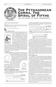 The Pythagorean Comma The Spiral of Fifths and Equal Temperament
