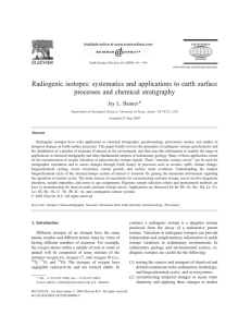 Radiogenic isotopes - Department of Geological Sciences