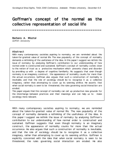 Goffman`s concept of the normal as the collective