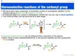 Stereoselective reactions of the carbonyl group