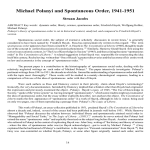 Michael Polanyi and Spontaneous Order, 1941-1951