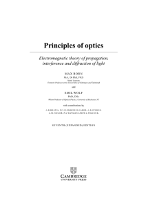 Principles of optics - Assets - Cambridge