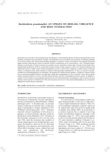 Burkholderia pseudomallei: AN UPDATE ON DISEASE