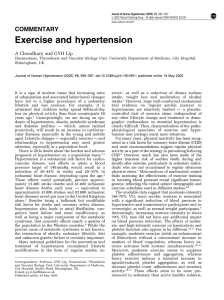 Exercise and hypertension