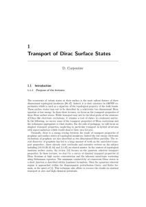 1 Transport of Dirac Surface States