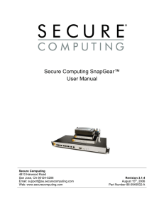 Secure Computing SnapGear™ User Manual