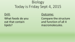 Biology Today is Monday Aug 31, 2015