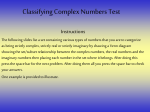 Categorizing Complex Numbers Test Mode