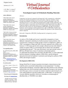 Toxicological Aspect of Orthodontic Bonding Materials Toxicological