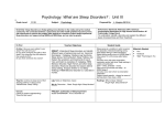 Psychology: What are Sleep Disorders? : Unit III 2 Grade Level: 11