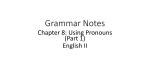 Grammar Notes - Mrs. Freeman