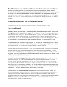 Hardware firewall vs Software firewall