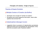 X Multiple Centers of Creation (de Buffon) X Catastrophism