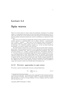 Spin waves - Cornell Laboratory of Atomic and Solid State Physics
