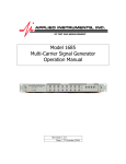 Model 1685 Multi-Carrier Signal Generator Operation Manual
