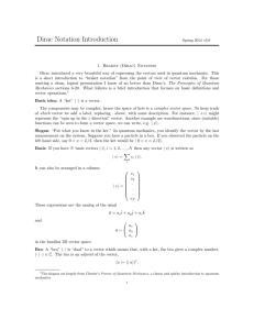 Dirac Notation Introduction