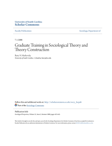 Graduate Training in Sociological Theory and Theory Construction