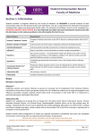 Student Immunisation Record Faculty of Medicine Section 1