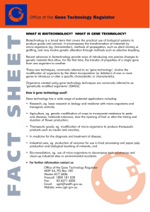 WHAT IS BIOTECHNOLOGY? WHAT IS GENE TECHNOLOGY?