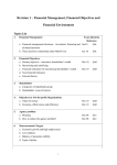 Revision 1 – Financial Management, Financial Objectives and