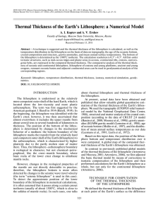 Thermal thickness of the Earth`s lithosphere: a numerical model