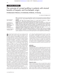 The outcome of corneal grafting in patients with stromal keratitis of