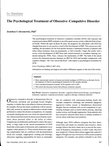 The Psychological Treatment of Obsessive
