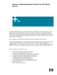 System Memory Troubleshooting Best Practices for HP ProLiant