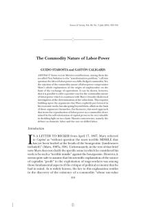 The Commodity Nature of Labor-Power
