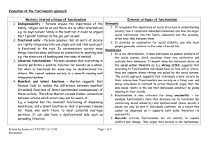 Evaluation of the Functionalist approach